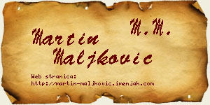 Martin Maljković vizit kartica